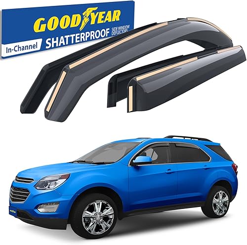 Miniatura 2 de Goodyear Deflectores de ventana inastillables en el canal para Chevrolet (Chevy) Equinox 2010-2017, protectores de lluvia, viseras de ventana para