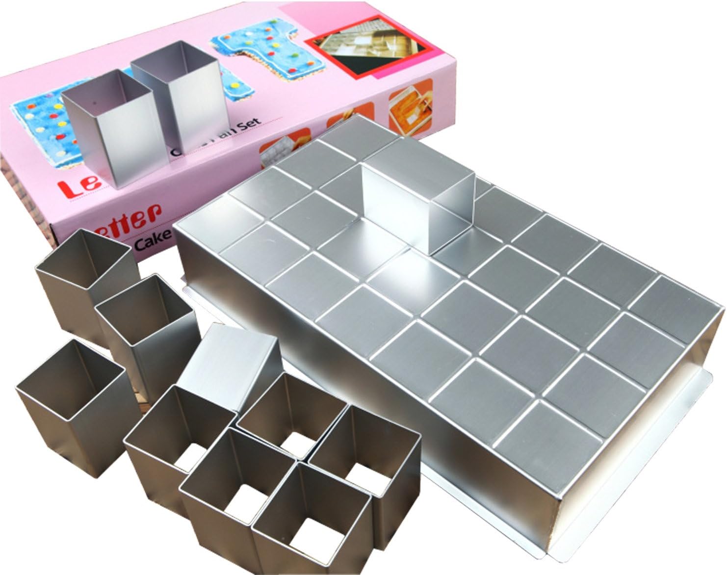 GXHUANG DIY Changeable Letter Number Puzzle Aluminum Alloy Cake Baking Mold Springform Pan (Letter)