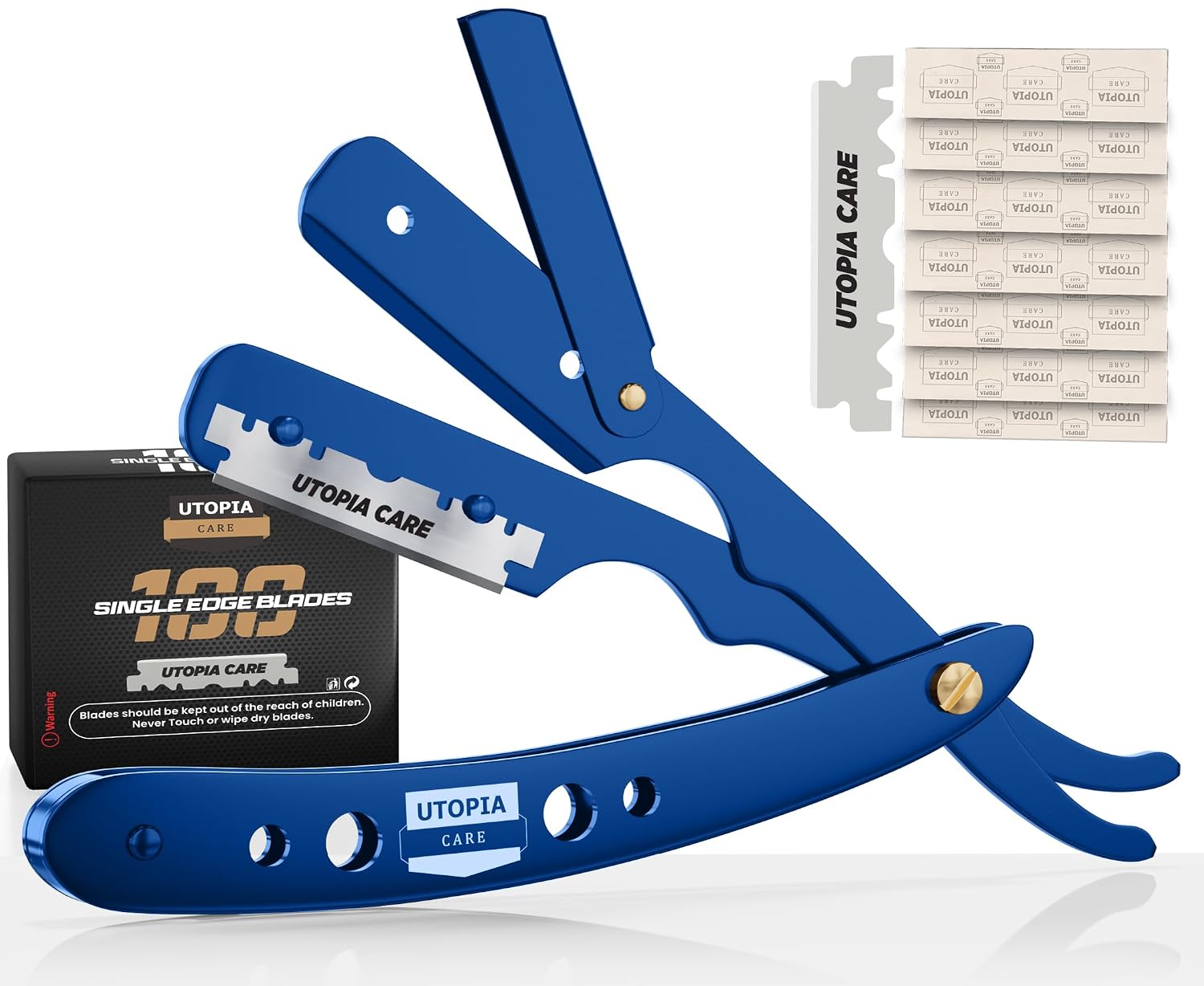 Utopia Care Straight Edge Razor with Blades - Professional Use