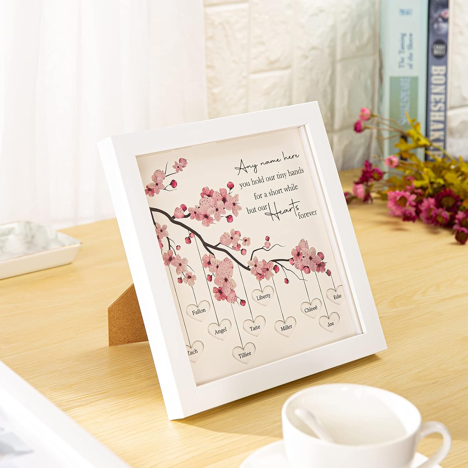 Personalized Picture Frame with Built-in LED Lights for Bedroom Living Room Decor Custom Name/Text Photo Frame Wedding Picture Frame (custom 1-10 names)