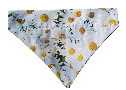 White Daisies Over the Collar Dog Bandana That Slips onto Their Existing Collar Size (Small)