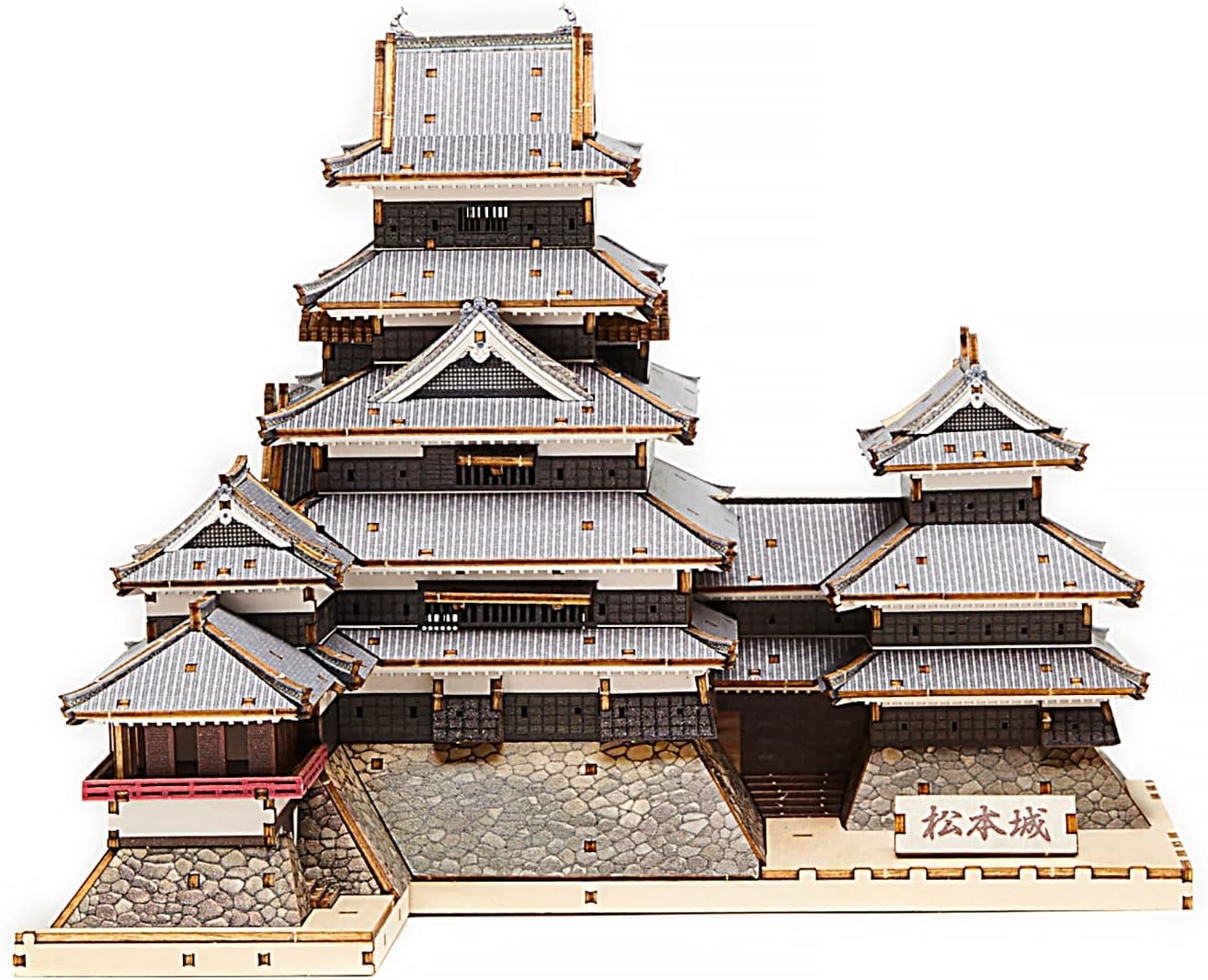 ki-gu-mi 松本城 カラーバージョン - 小学生 から 大人 まで 楽しめる 木製 3D 立体パズル DIY 工作キット - 男の子 女の子 の 知育玩具 - 立体アート として 大人の プレゼント にも最適