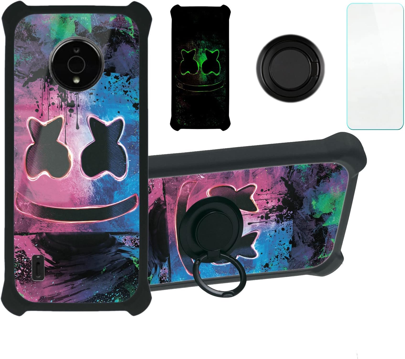 AroepurtNokia C200 Case Compatible with Nokia C200 N151dl Phone Case Cover [Hard PC + Soft Silicone][Luminous Effect] YGH-BQ