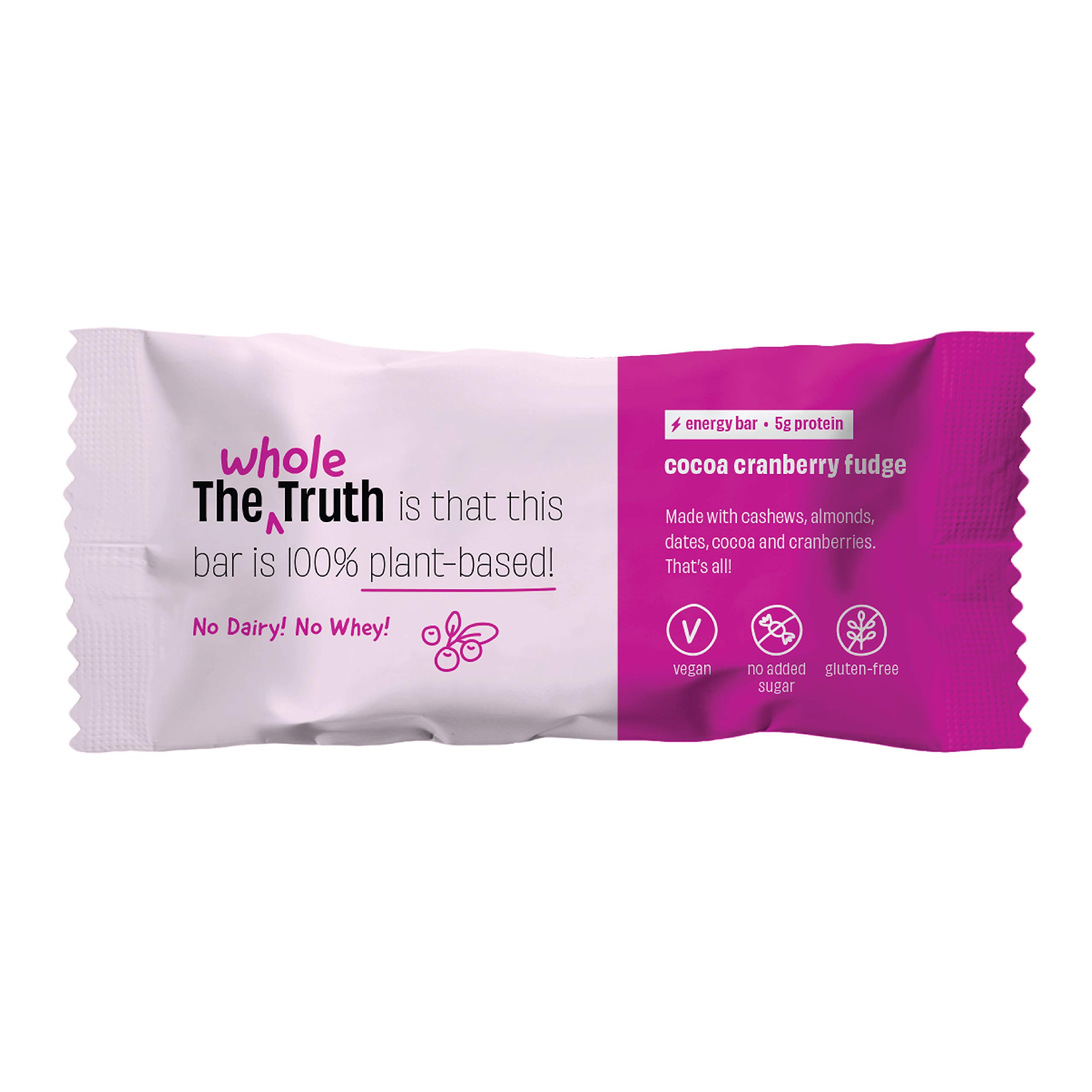 Energy Bars | Cocoa Cranberry Fudge | Pack of 6 x 40g | No Artificial Sweetener | No Preservatives | All Natural | Healthy Snack