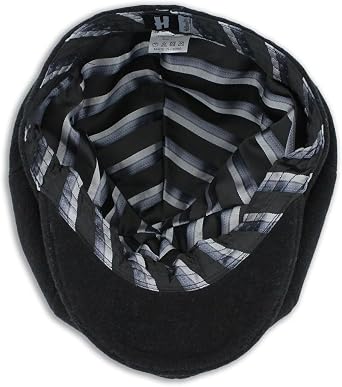 Belfry Groby Mens Soft Wool Newsboy Cap in 4 Sizes and 5 Colors (Medium, Black)