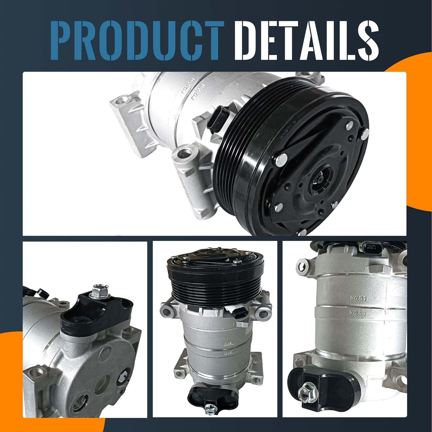 CO 20151C 58950 A/C Air Conditioner AC Compressor W/Clutch Fits GMC Chevrolet C1500/C2500/C3500/Jimmy/K1500/K2500/K3500/Sonoma/Yukon/Hombra/Bravada/Tahoe Cadillac 1996-2000