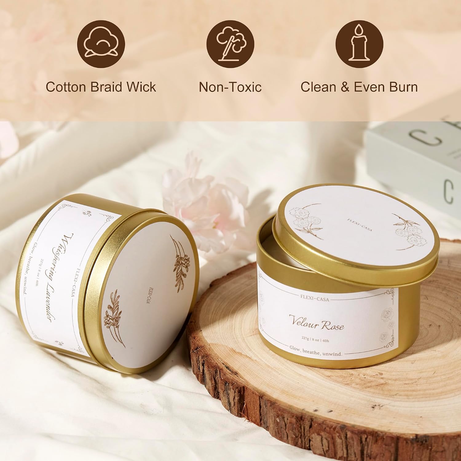 Candles Set, Soy Wax Tin Candles, 2 Pack image 5