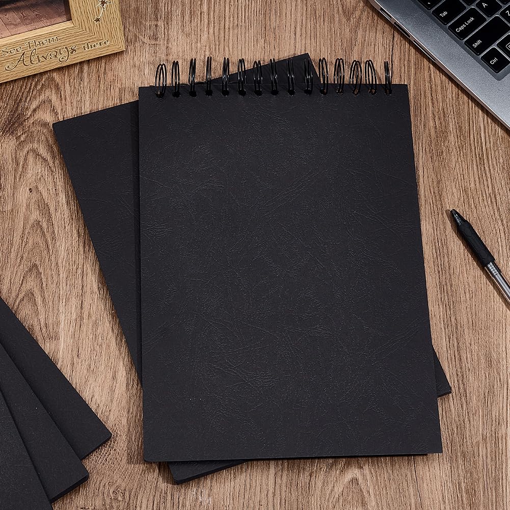 Copertine per Rilegatura A4 29.7x21cm Nere 0.3mm Carta Effetto Pelle 100 Confezione