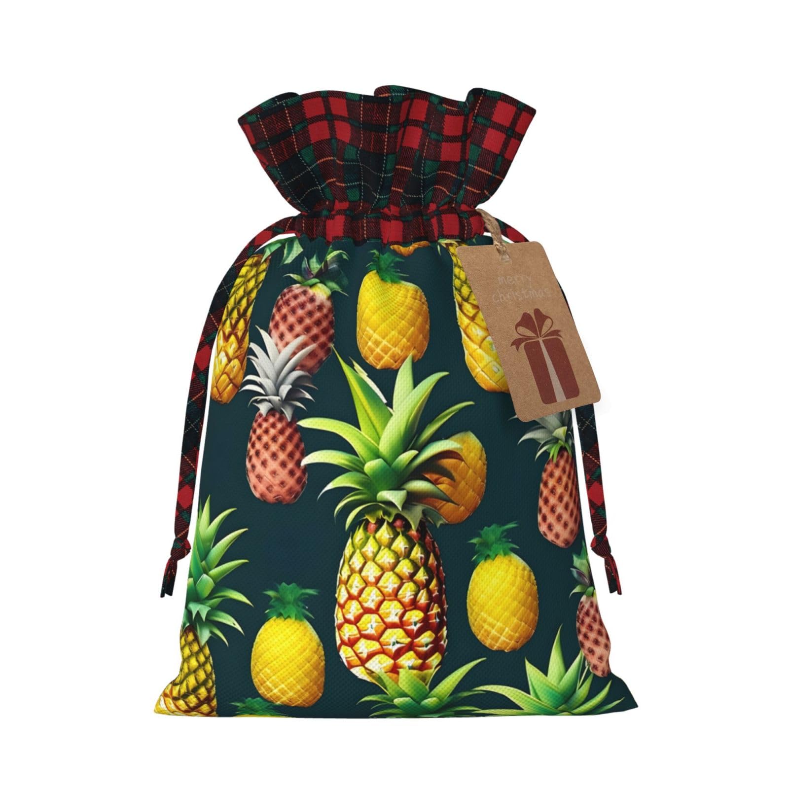 Tropical Fruits - Borsa a tracolla natalizia con ananas, 11,9 x 17,5 cm, robusta borsa per regali e oggetti essenziali per l'uso quotidiano