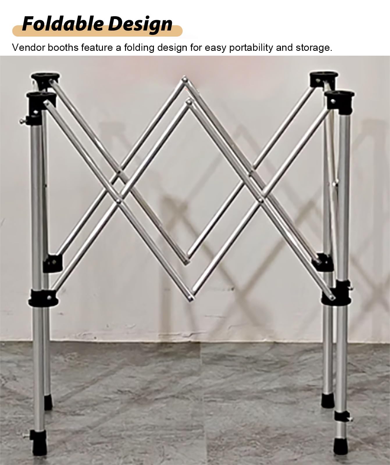 Marktstand Verkaufsstand Aluminium-Lebensmittelstand mit Aufbewahrungstasche, Faltbare Pop-up-Ausstellungsreden Thekenstand, Kommerzielle/Einzelhandel Verkäuferstand Süßigkeiten(L)