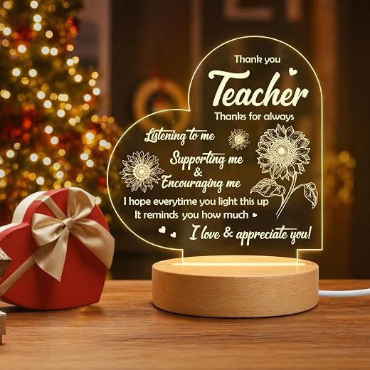 SNAPTRAP Best Teacher Gift Items|Acrylic Led Side Table Lamp for Bedroom|Night Lamp for Bedroom Dim Light|Gift for Teache...