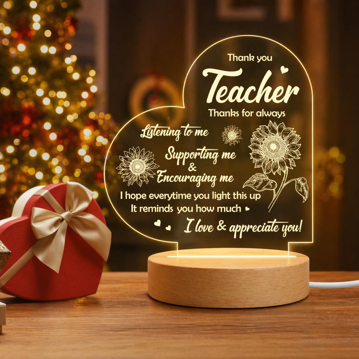 SNAPTRAP Best Teacher Gift Items|Acrylic Led Side Table Lamp for Bedroom|Night Lamp for Bedroom Dim Light|Gift for Teache...