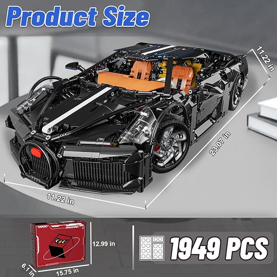 Super Car Building Toys - 1:10 Model Car Building Blocks Challenging Race Car Building Set Toy Technic Car Gift for Boys Teens 8+ Adults and Vehicle Enthusiasts