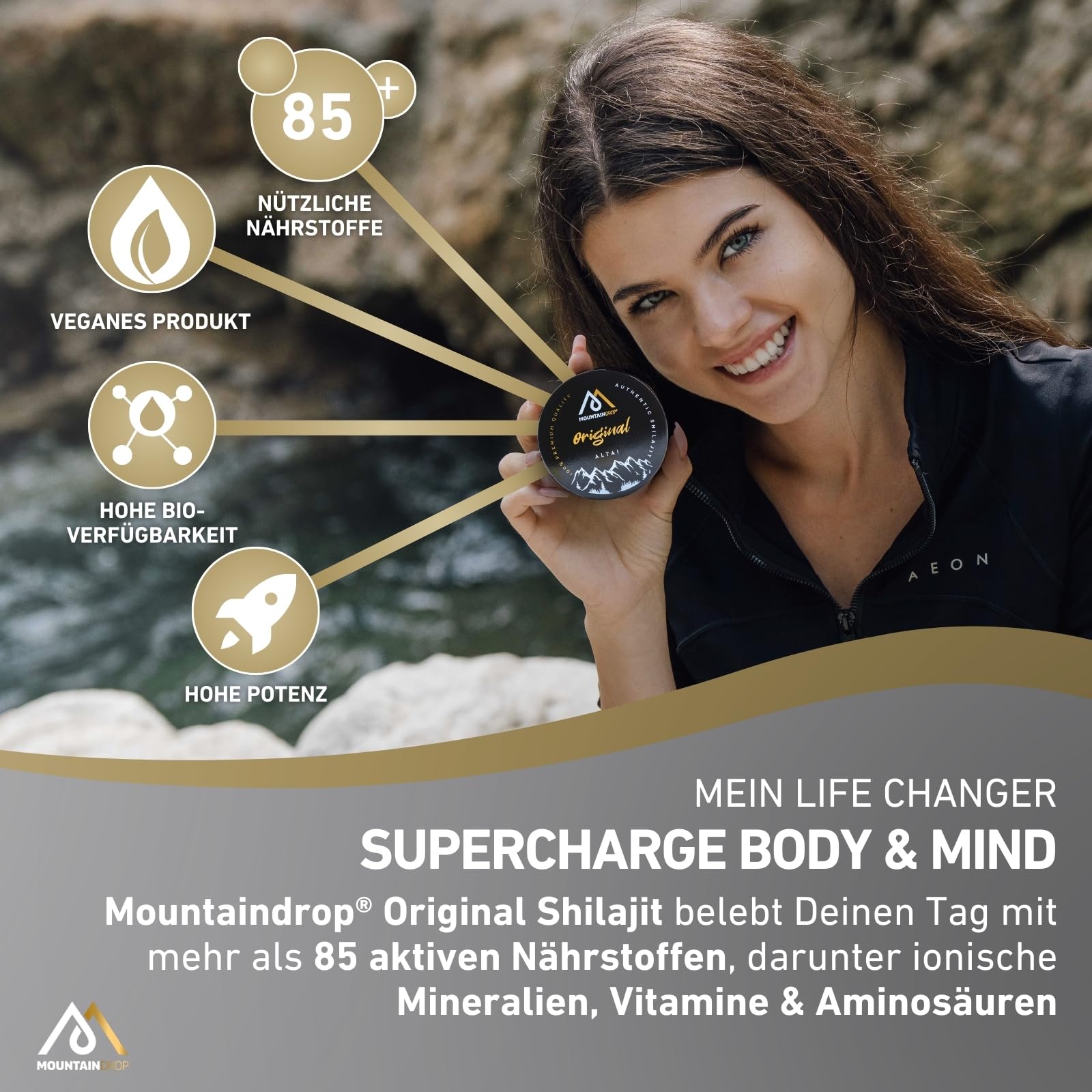 Mountaindrop Mumijo Shilajit Original 40g I traditionelle Nahrungsergänzung mit Fulvinsäure & Huminsäure aus dem Altai Gebirge I Ayurveda Supplement in Handarbeit geerntet & laborgeprüft