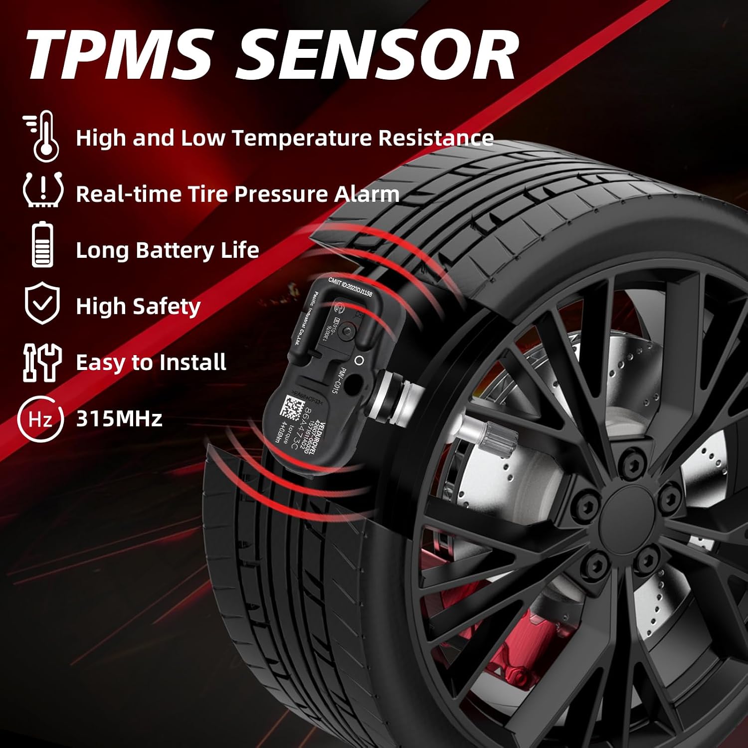 Pre-Programmed 315MHz Tire Pressure Monitoring Sensor PMV-C015