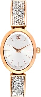 Swarovski Crystal Rock Oval Watch, Swiss Made, Crystal Bracelet, Rose Gold-Tone Finish Price In India