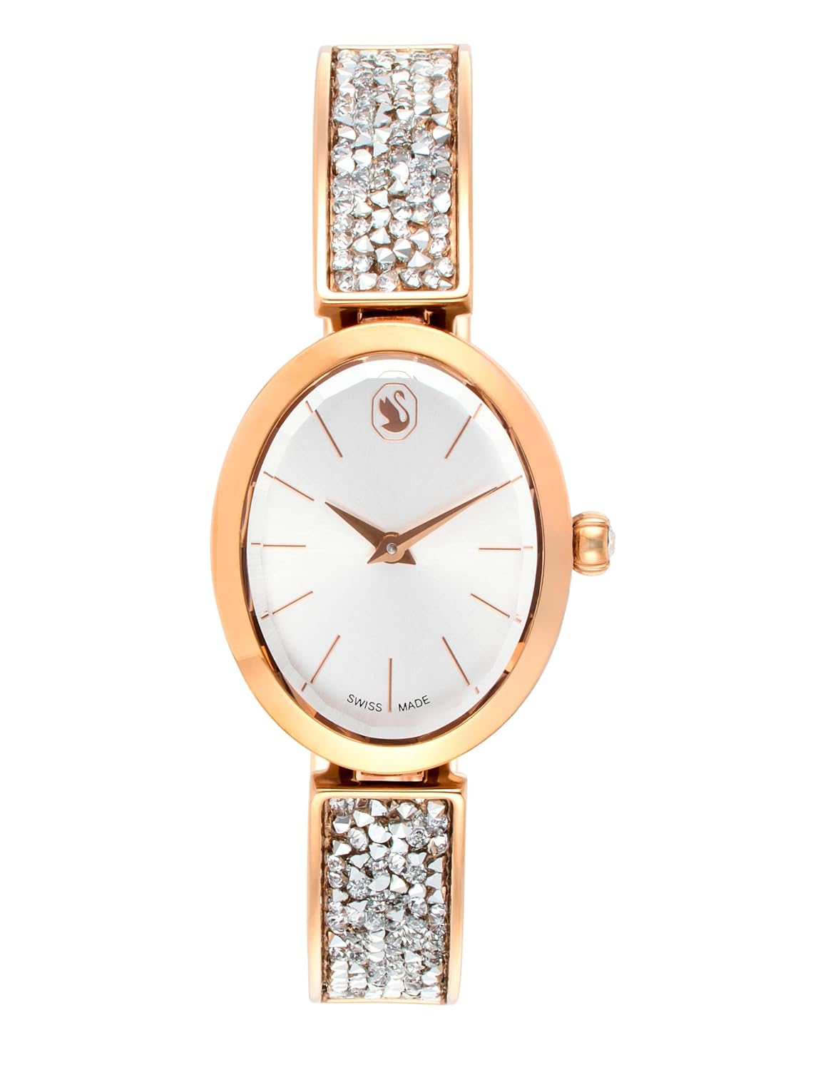 Swarovski Crystal Rock Oval Watch, Swiss Made, Crystal Bracelet, Rose Gold-Tone Finish - Review, Price and Buying Guide
