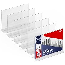 Acrylic Sign Holder 11 x 8.5 - Acrylic T Shape Table Top Display Stand, 6 Pack, Double Sided, Bottom Load, Landscape Style Menu Ad Frame. Perfect for Restaurants, Promotions, Photo Frames, Classroom