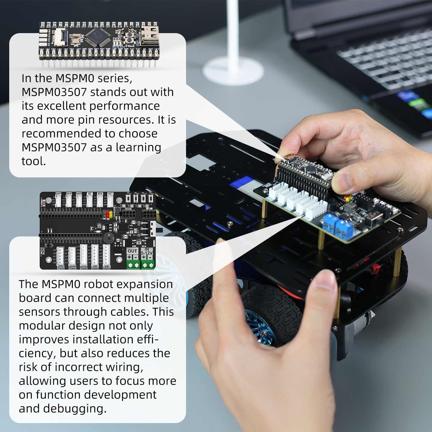 Yahboom 4WD Smart Chassis Car Kit with Aluminum Alloy Chassis,520 Encoder Motor,65mm Wheels,Robotic Moving Platform (Black, Unassembled) with Battery