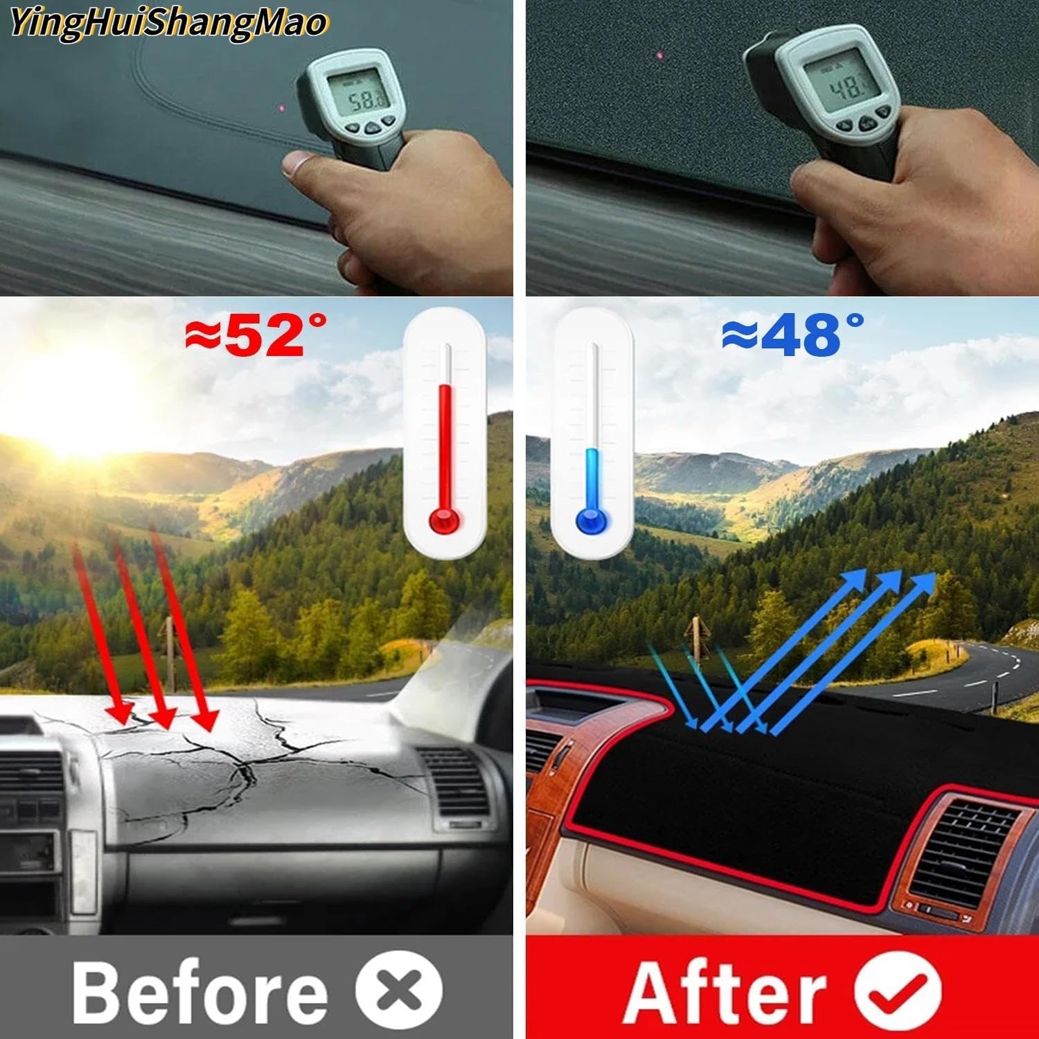 Dashboard Cover Dash Mat,for Hyundai Solaris Accent 2011-2016 2017,Anti-Scratch Dash Cover Dashboard Cover Mat Sun Shade Protect Carpet, Right Hand Drive, Black(Black Edge)