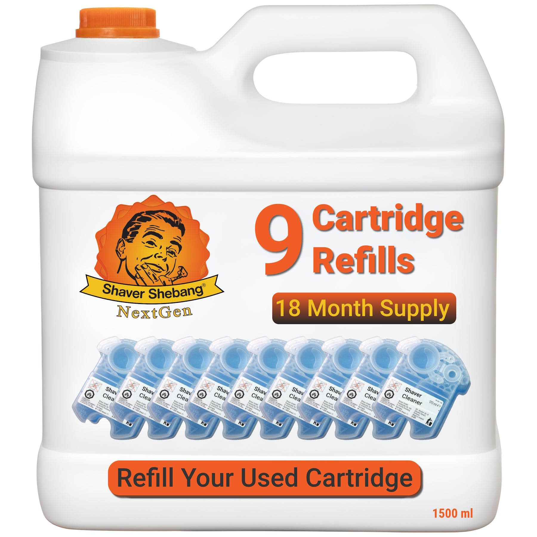 Shaver Shebang 9 Clean & Renew® cartridge refills — 18 months of clean shaving NextGen