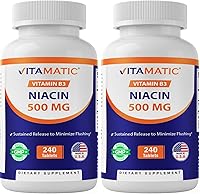 Vista 10 de Vitamatic Niacina (vitamina B3) 500 mg, 240 tabletas - Sin OMG y sin gluten