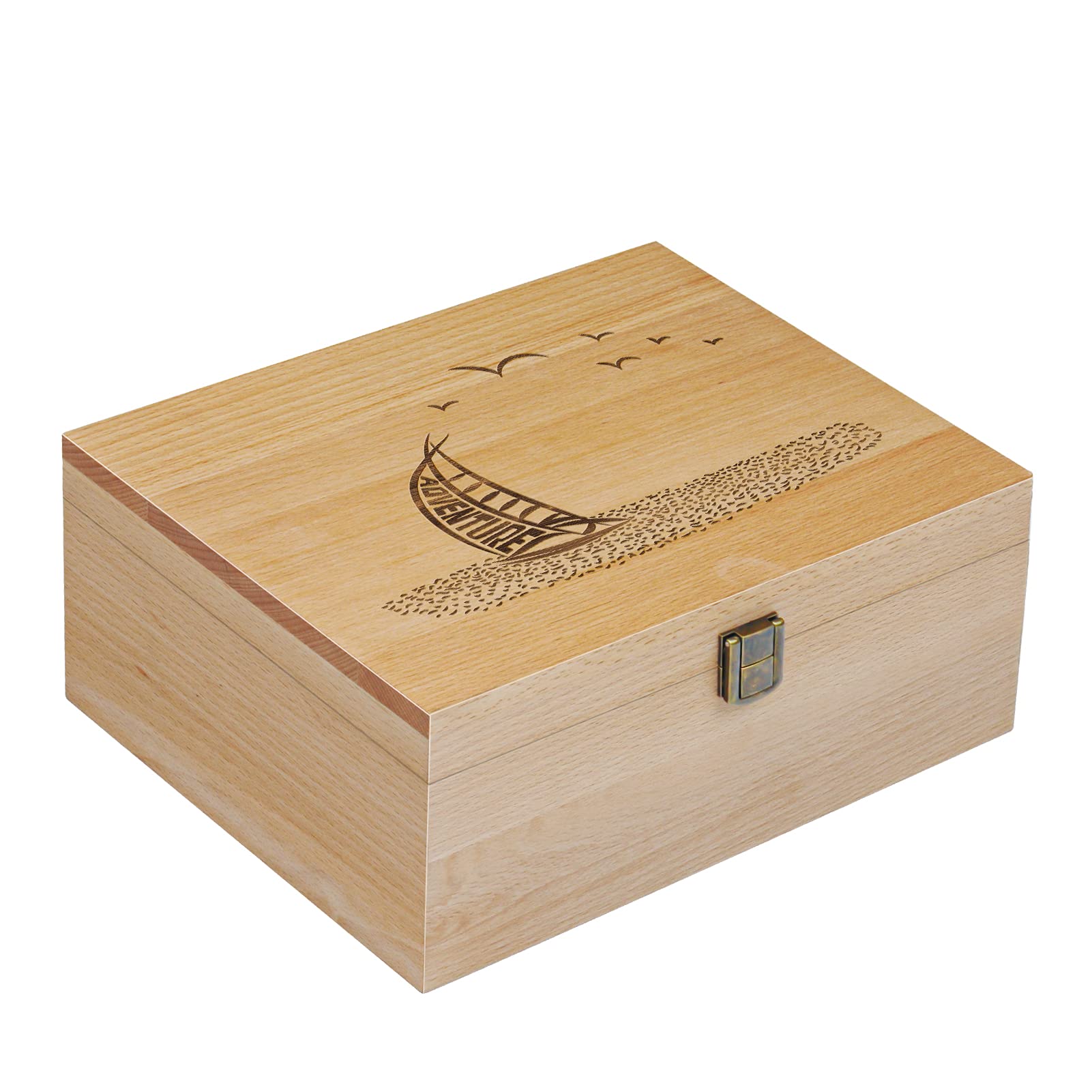 Adventures Box, Personalized Wooden Box, Keepsake Box, Memory Box, Gift box, 5th Anniversary Gift, E