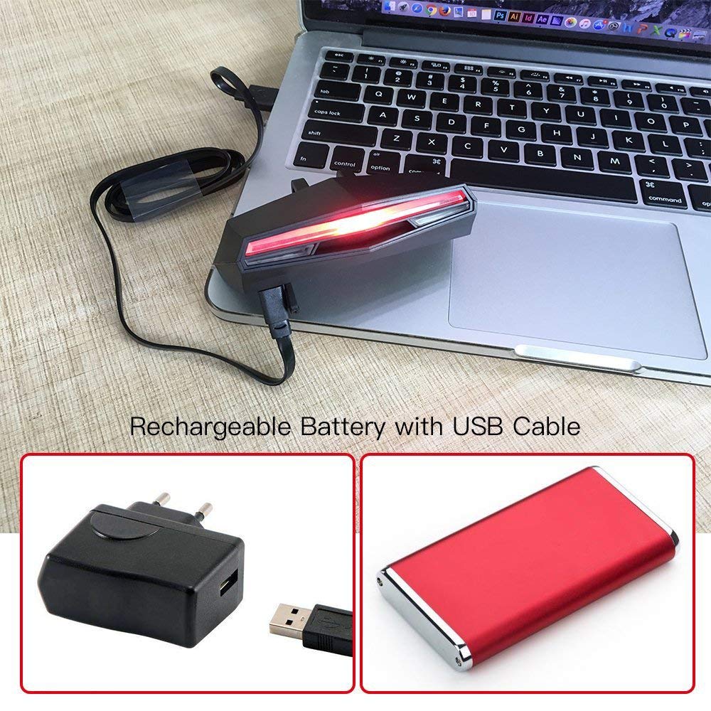 Feu arrière pour vélo, Feux arrière de Bicyclette/vélo Taillight LED USB Rechargeable à Distance et éclairage arrière imperméable à l'eau