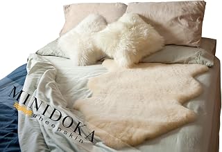 Desert Breeze Distributing Minidoka Sheepskin Underlay - Super Soft Plush Rugs - Medical Lambskin Underlay - Soft Fur Rug - Natural Lamb Sheepskin Rug - Large Size Natural Shape 41-inch Length - Gold