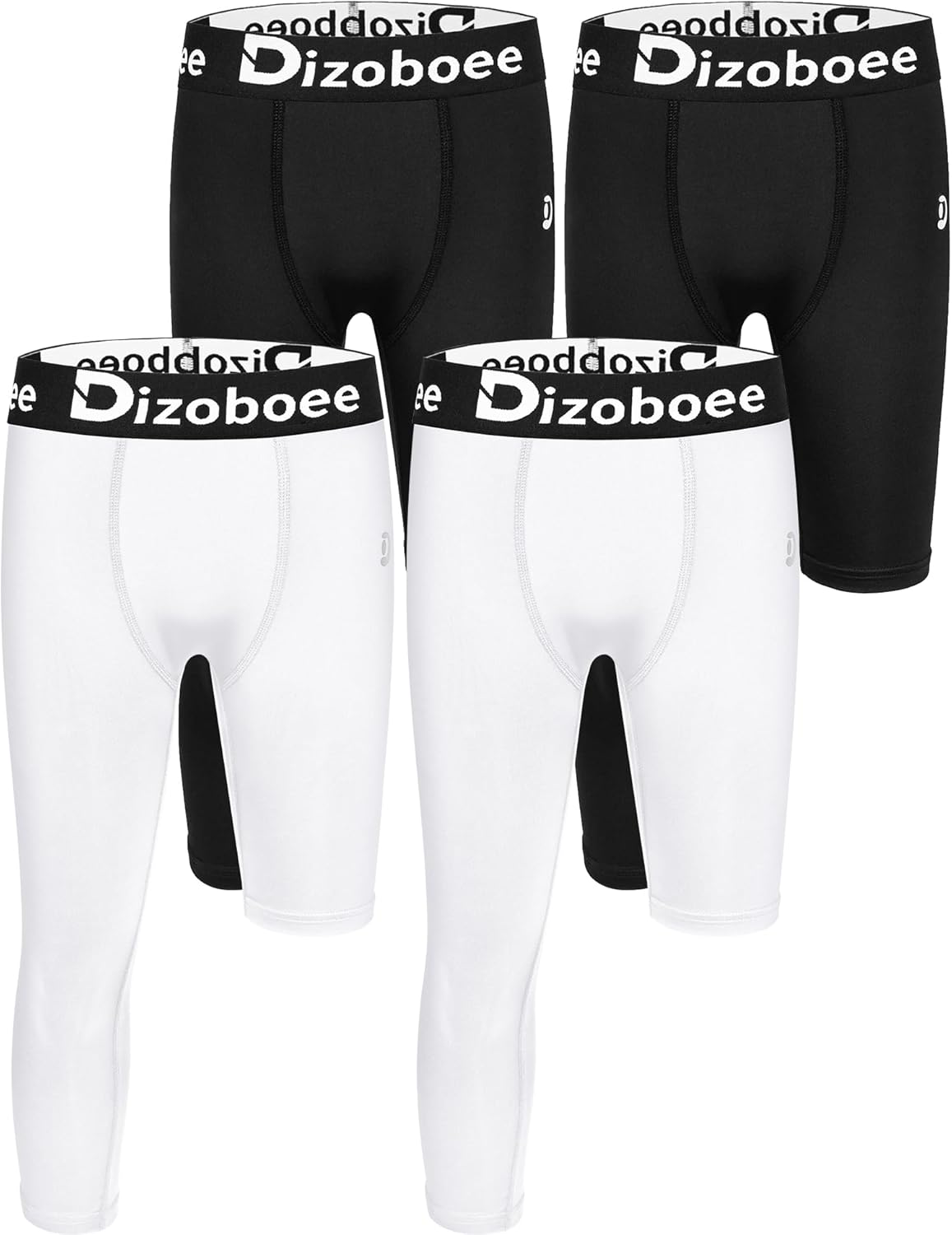 Youth Boys Compression Pants One Leg 3/4 Athletic Leggings for Sports Kids Basketball Tights Football Baseball Pants