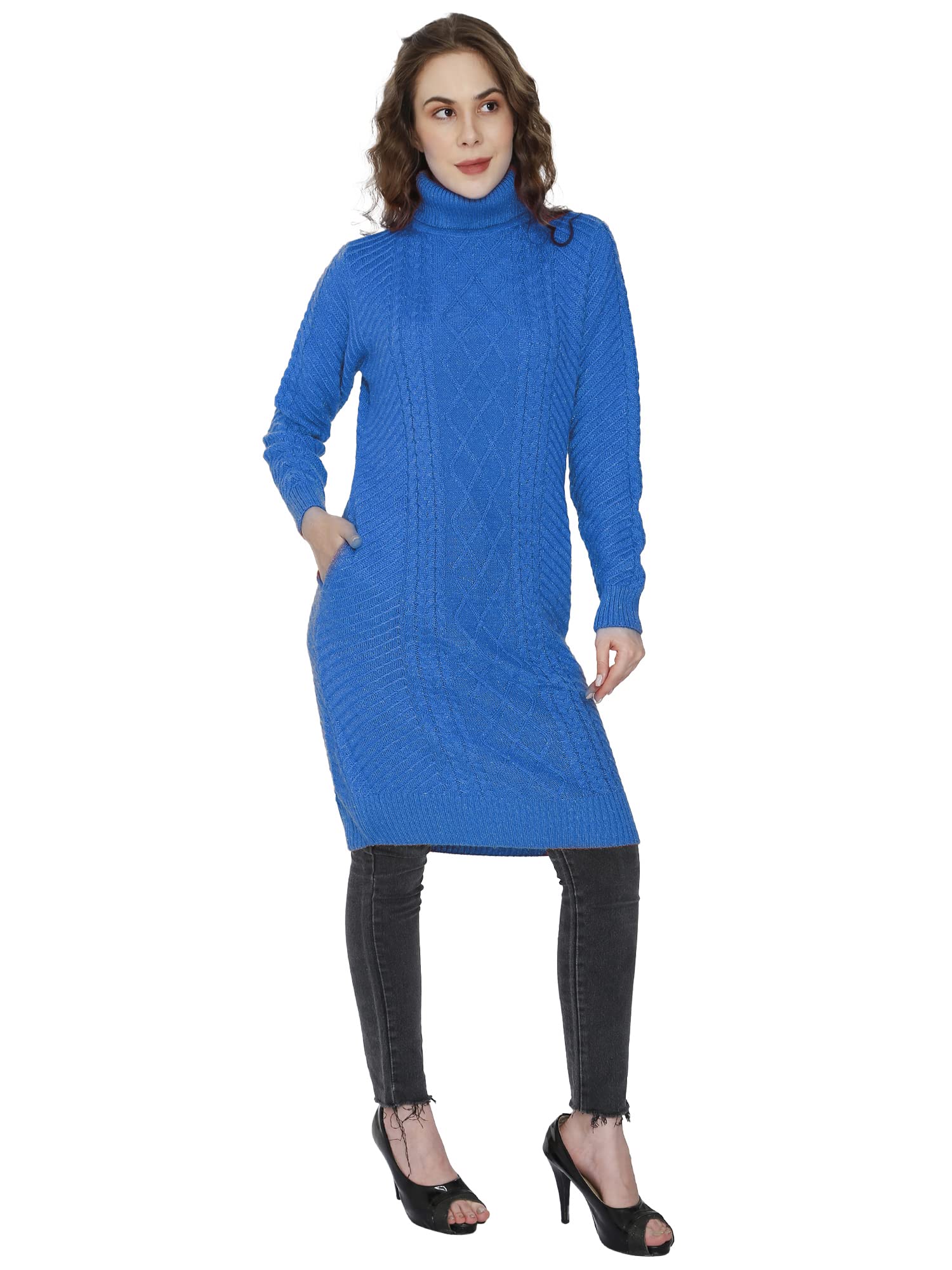 hautemoda Womens Woollen Long Tunic Sweater Pullover-picture-31