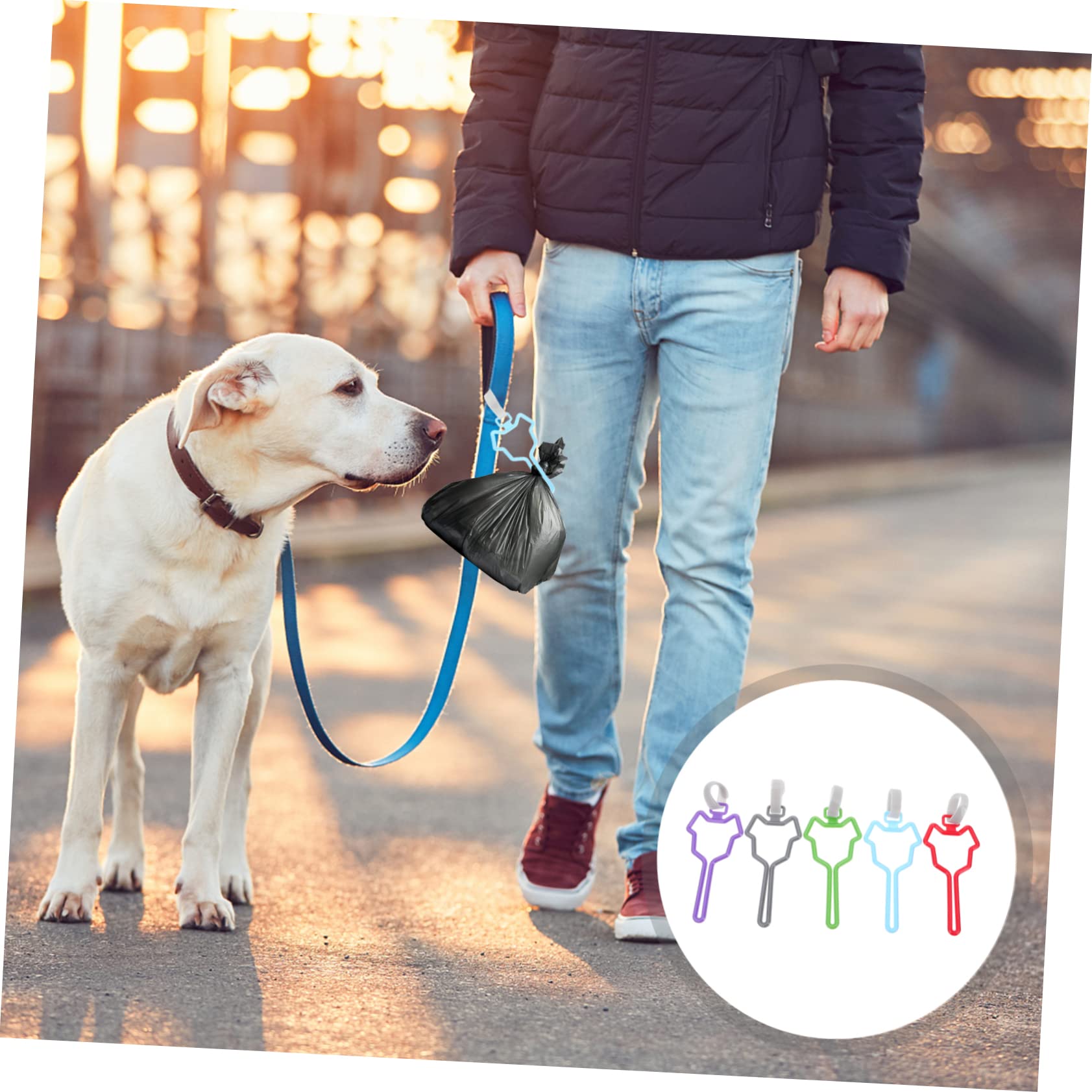 Happyyami 5pièces Support De à Déjections Canines Avec Clip Pour Laisse Distributeur De à Crottes Pour Animaux De Compagnie Rouge Bleu Vert Gris