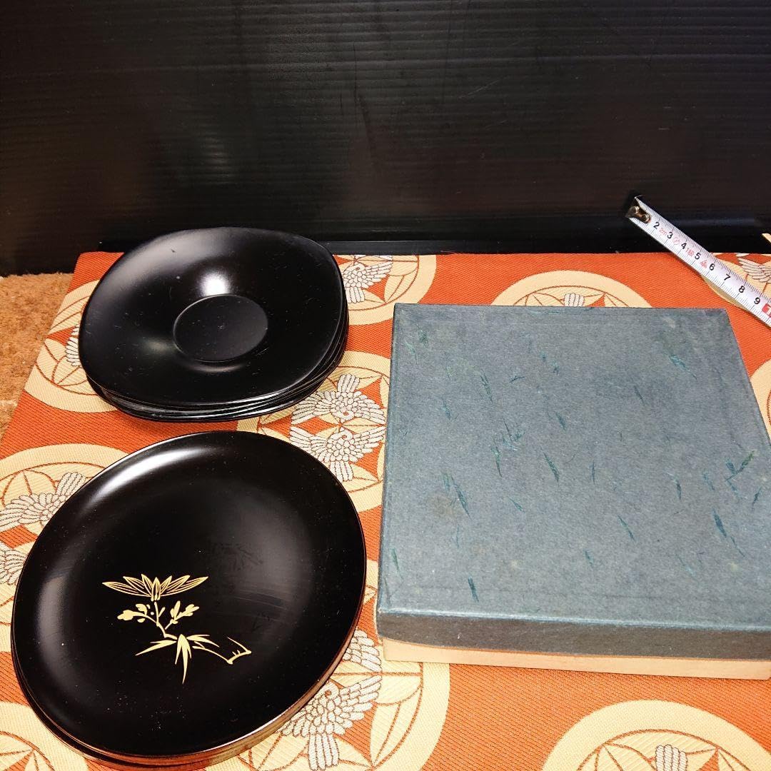 籃胎漆器 丸盆(27cm)、菓子器(25cm)、茶托(12cm)×5枚 Amazon.co.jp