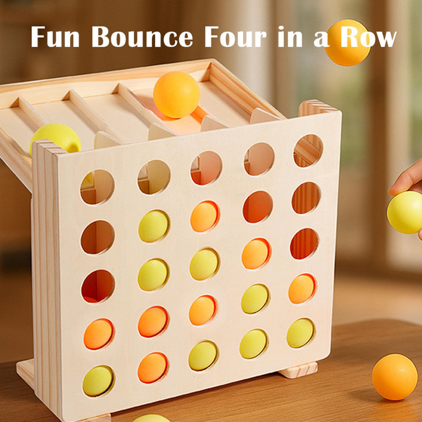 Juego de Mesa Montessori de Madera Rebotable Cuatro en Línea