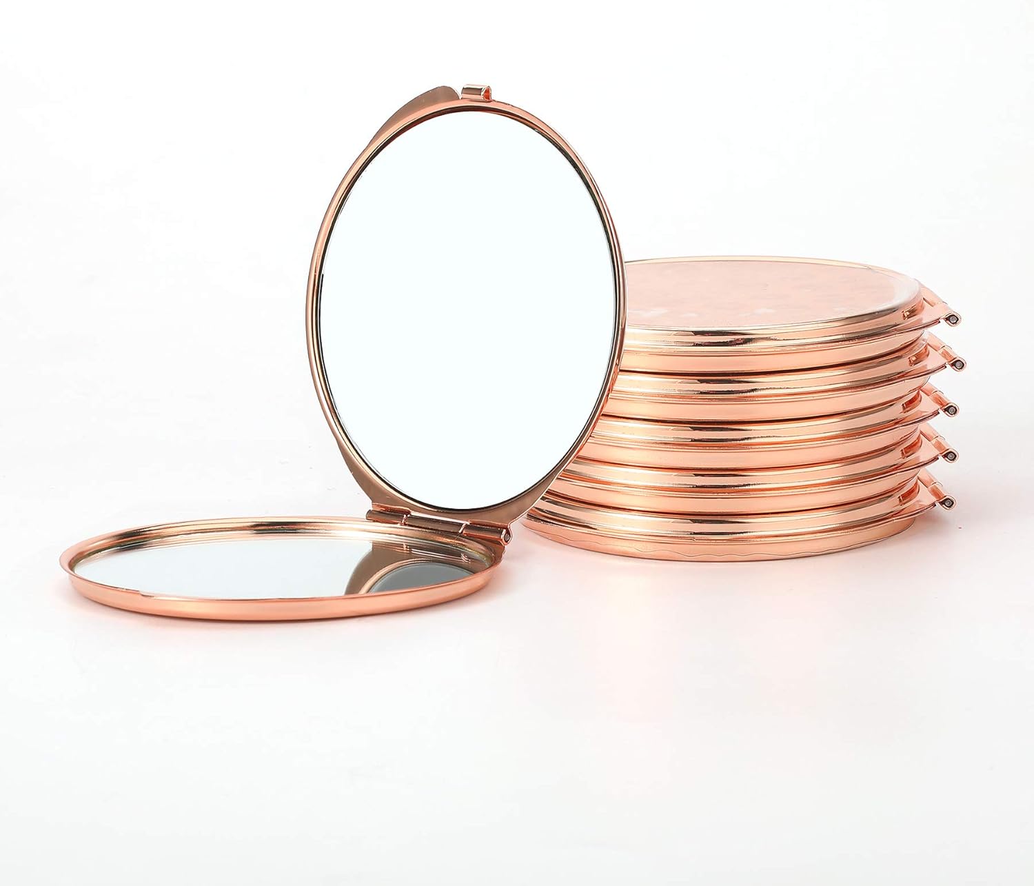 Dynippy Compact Mirror Bulk Round Makeup Metal Pocket Mirror for Purses Portable Hand Mirror