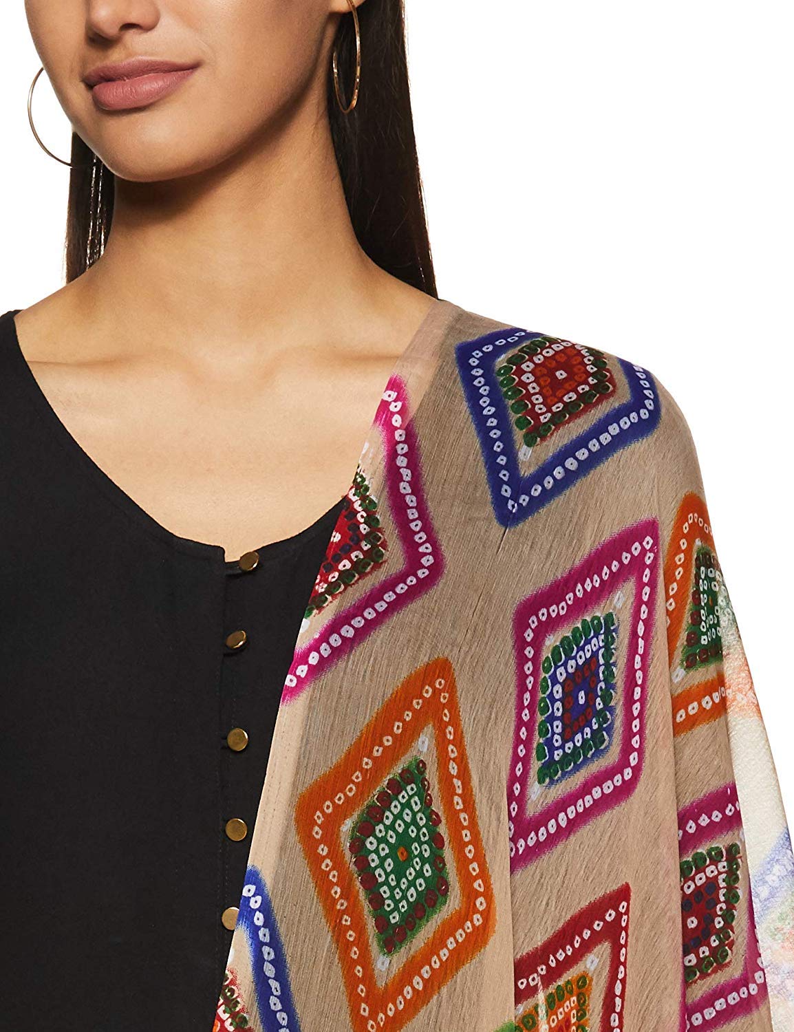 Weavers Villa Printed Faux Chiffon Dupattas Bandhini Design Women's Dupatta, Scarf, Stole, 2.10 Mtrs