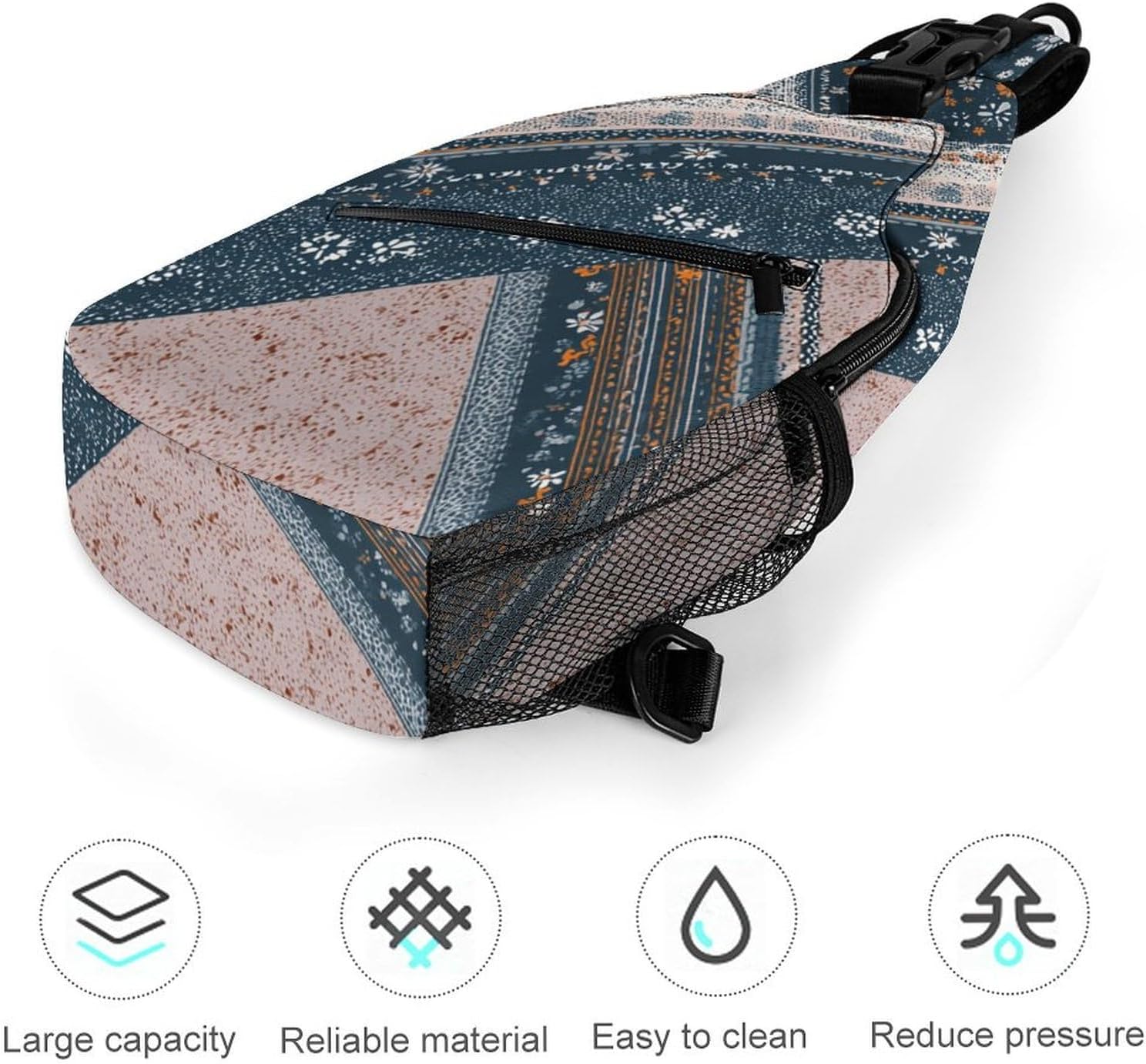 Crossed Lines Sling Crossbody Bag Lightweight Chest Shoulder Backpack for Outdoor Sports