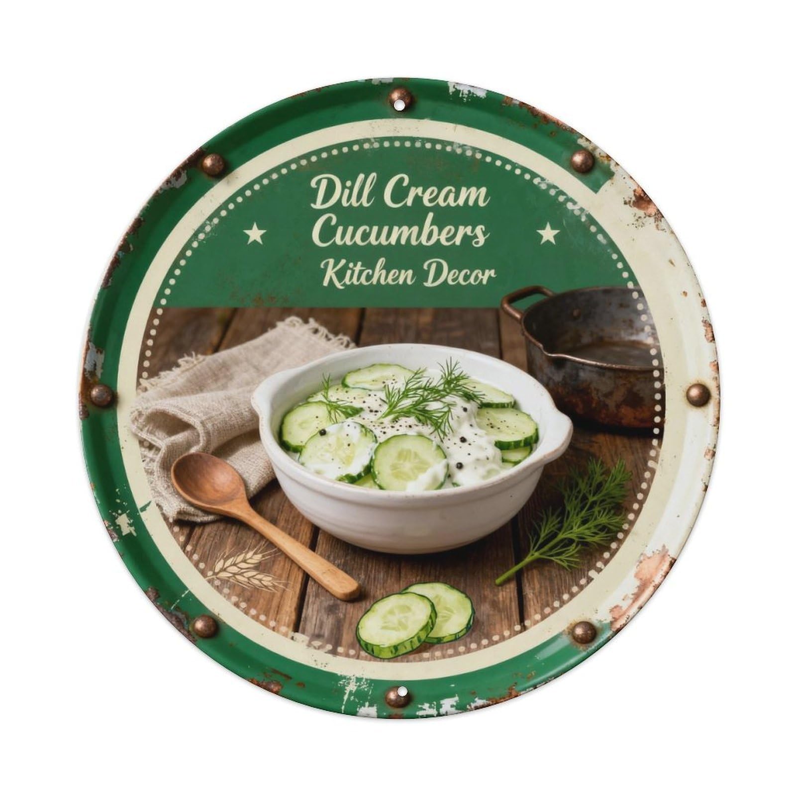Dill Cream Cucumbers Metal Tin Sign Plaque
