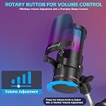 ZealSound Gaming USB Microphone for iPhone,Noise Cancellation Gaming mic with Touch Mute,Gain,Monitoring,USB Mic Boom Arm for Streaming,Podcast,Twitch,YouTube,Discord,iPad,PC,Computer,PS4,PS5,Mac