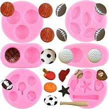 ZiXiang Ball Silicone Mold Baseball Basketball Golf Fondant Molds Set of 6