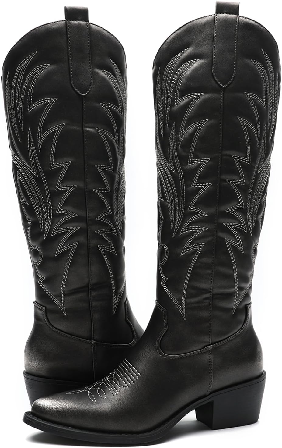 GLOBALWIN Women's The Western Cowboy Cowgirl Embroidered Knee High Boots