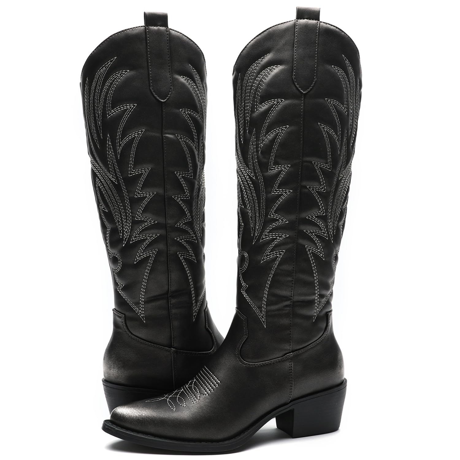 GLOBALWIN Women's The Western Cowboy Cowgirl Embroidered Knee High Boots