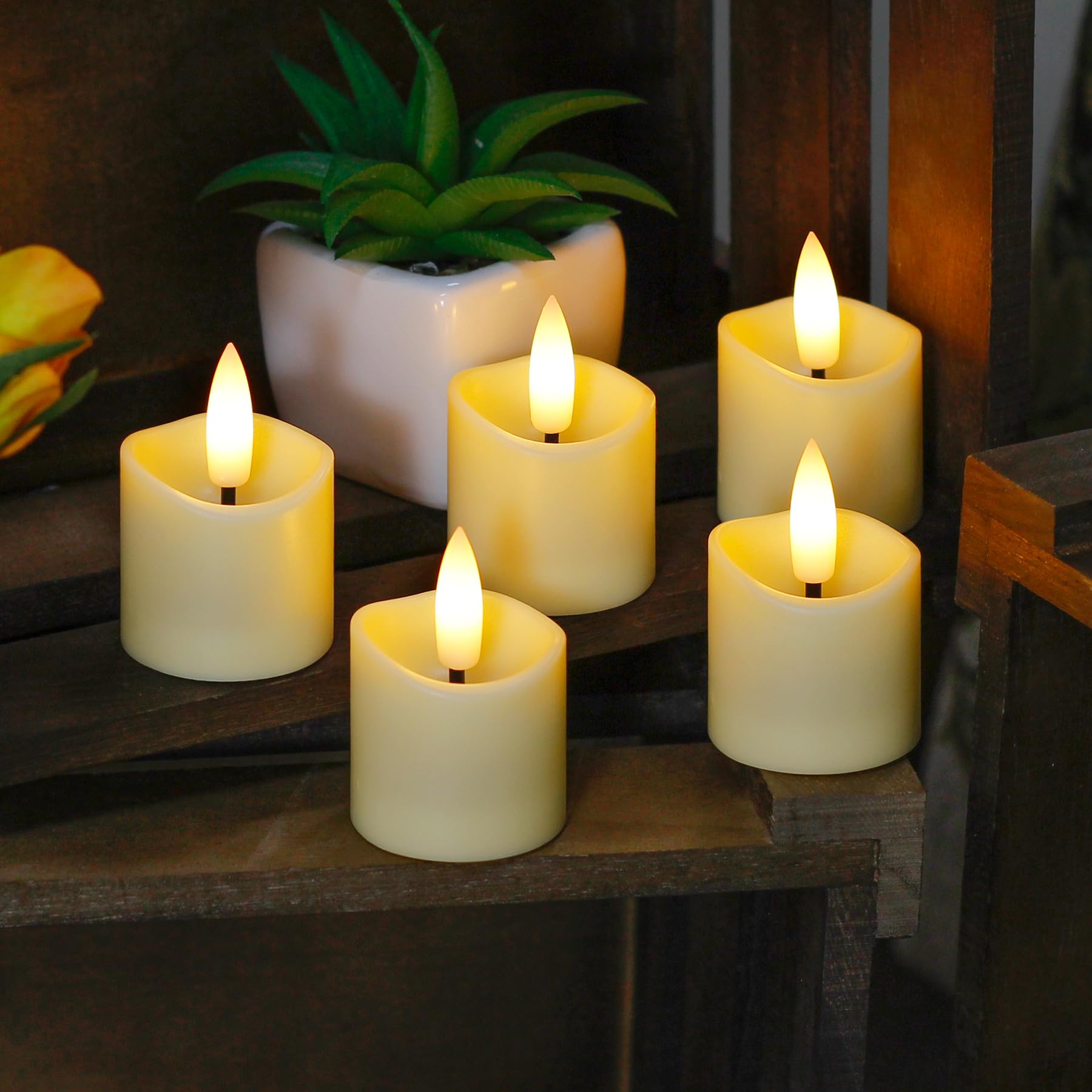 Decorazioni Natalizie Sicure Candele LED Con Telecomando - 6 Pezzi Fiamma Tremolante, Batteria, Per Decorazioni Natalizie E Feste Candele Batteria Natale