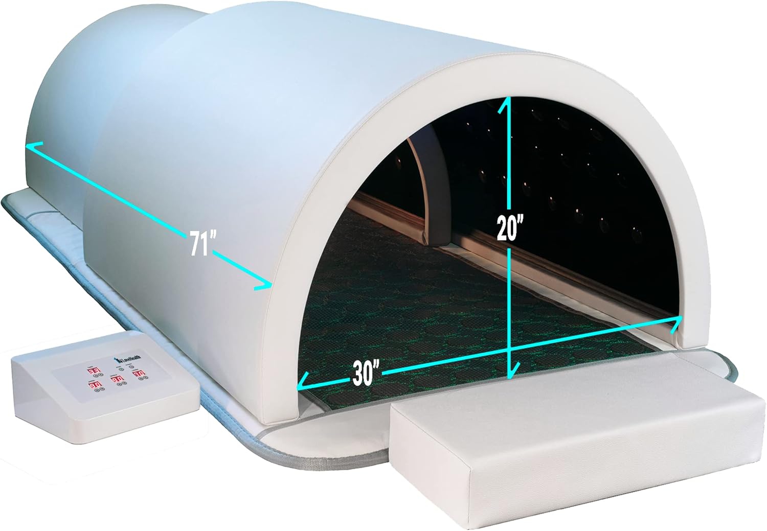 1Love Luxor Pro XL Far Infrared Sauna Dome | White | Zero EMFs, ELFs & VOCs | 10 Minute Preheat | 1200W | 1 Person Sauna | Therapeutic Stones