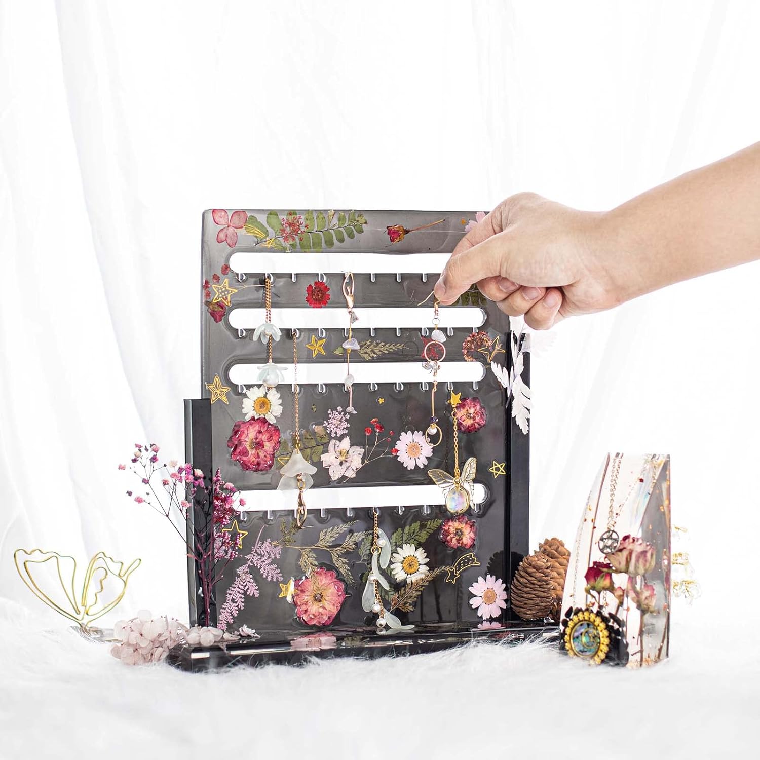 Jewelry Display Organizer Epoxy Resin Casting Silicone Mold Set Bust Earrings Necklace Hanger Pendant Holder Bracelet Storage Stand Makeup Rack