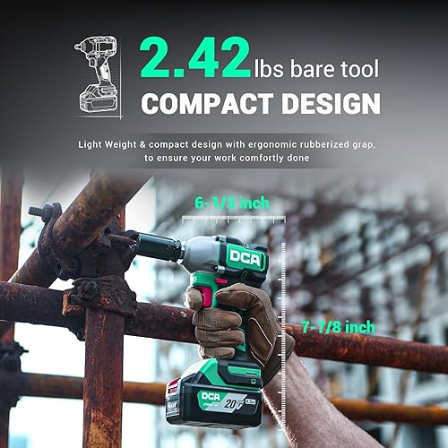 Miniatura 8 de Llave de impacto sin escobillas de 20 V con batería de 4.0 Ah, pistola de impacto inalámbrica de anillo de cerdo de 1/2 pulgada, par alto de 235