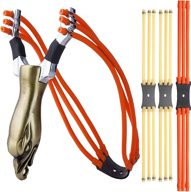 DIDUNSASI Bionic Eagle Head Engraving metal slingshot professional outdoor hunting catapult powerful launcher, including a slingshot and 4 replaceable rubber bands