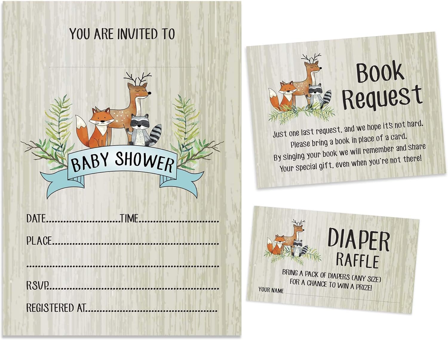 30 Animals Baby Shower Book Request Cards-Bring A Book Instead of A Card-Baby Shower Invitations Inserts Games