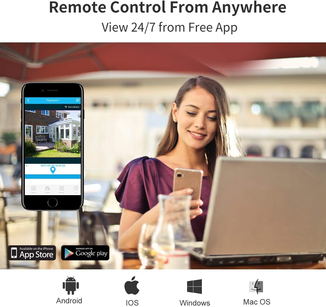50% Off Discount Wireless Home Security Camera System,Hornbill 1080P 8CH Expandable Surveillance NVR Kit with 1TB Hard Drive, 4pcs 1080P Waterproof Outdoor Security Camera, Clear Night Vision Free Remote Access