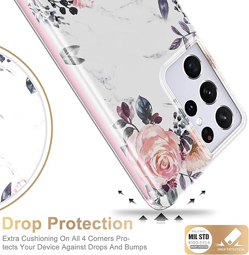 Miniatura 5 de ESDOT - Funda protectora para celular Samsung Galaxy S21, de grado militar, resiste caídas de 21 pies (probado), con diseños modernos, para niñas o